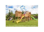 Spielturm FUNGOO "MAXI SET PLAY BOX", grün (grün, gelb), Spieltürme, KinderB:635cm H:305cm T:820cm, Holz, Metall, Polyethylen, mit Schaukel & Rutsche, Klettererweiterung, Spielhaus, Sandkasten, B:635cm H:305cm T:820cm