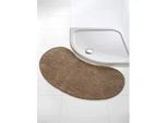 Badematte GRUND Gr. 5, grau (taupe), oval (75cm x 140cm ), 1 Stk., Badematten, Badematte