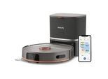 PHILIPS Saugroboter "mit Wischfunktion XU5100/10 5000 Series mit 10.000pa Saugkraft", grau (kaschmirgrau), B:34,1cm H:29,2cm T:51,5cm, Saugroboter, LDS-Radarnavigationssystem, HomeRun App, inkl. Entleerungsstation