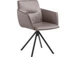 Polsterstuhl MUSTERRING "JustB SP500", grau (elephant grau), 1 Stk., Longlife Xtra-Leder Z77, nicht drehbar, Stühle, Polsterstuhl, mit Armlehne, wahlweise mit Drehfunktion, Stativgestell in schwarz