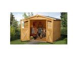Gartenhaus WEKA "Nr. 316, Größe 3", braun (eiche hell lasiert), Fußboden im Gartenhaus, ohne Dacheindeckung, Massivholz, Gartenhäuser, Gartenhaus, inklusive Fussboden