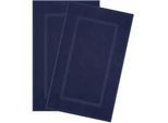 Badematte HAMMETEX "Hotelmatte, Duschvorleger", blau (dunkelblau), H:5mm, Baumwolle, Badematten, Badematte, 2-teiliges Set, einfarbig, 100% Baumwolle