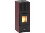 Pelletofen BLAZE "Leo", rot (bordeaux), Kaminöfen, optional WLAN fähig