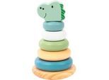 Stapelspielzeug STERNTALER "Dino Rexi Stapelturm Holz", bunt, Stapelspielzeug, BabyH:13cm Ø:7cm, Holz, FSC - schützt Wald, H:13cm Ø:7cm