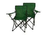 Gartenstuhl VCM "2x Angelstuhl Getränkehalter Campingstuhl klappbar", grün, Obermaterial: 100% Metall MT., Stühle, Gartenstuhl