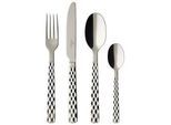 Besteck-Set VILLEROY & BOCH "Tafelbesteck Boston 24er Set silber", silber, Essbesteck-Sets