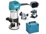 Fräse MAKITA "Multifunktionsfräse »RT0702CX2J« im Makita Makpac Koffer Gr.4", gelb, B:89mm H:210mm L:89mm, Fräsmaschinen, 710 W, 6/8 mm, Leerlaufdrehzahl; 10000 - 34000 min⁻¹