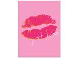 Glasbild ARTLAND "Just kiss", farbe bild(er): pink, B:60cm H:80cm, Bilder, in verschiedenen Größen
