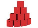 Faltbox VCM "10er Set Faltbox Klappbox Aufbewahrungsbox Boxas", rot, B:27cm T:27cm, Aufbewahrungsboxen