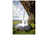 Wandbild ARTLAND "Wasserfall Seljalandsfoss auf Island", bunt (farbe bild(er): grün), B:80cm H:120cm, Alu Dibond, Bilder, als Alubild, Leinwandbild, Poster, Wandaufkleber in verschied. Größen