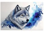 Wandbild ARTLAND "Wolf", farbe bild(er): blau, B:90cm H:60cm, Alu Dibond, Bilder, als Alubild, Leinwandbild, Poster, Wandaufkleber in verschied. Größen