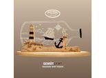 LED Dekolicht WEIGLA "Flaschenpost "Maritim" aus Holz & Acrylglas", natur, weiß, braun, H:22cm L:47cm T:8,2cm, Leuchten, Erzgebirge garantiert, maritime Innendeko, Dekolampe