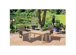 Garten-Essgruppe GARDEN PLEASURE "NORVELL/PUEBLO", braun (hellbraun), Sitzmöbel-Sets