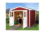 Gartenhaus WEKA "224 Gr.3", rot (schwedenrot, naturbelassen), Fußboden im Gartenhaus, ohne Dacheindeckung, Massivholz, Gartenhäuser, Gartenhaus