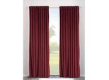 Vorhang OTTO HOME "Velvet uni" Gr. 4, rot, B:140cm H:245cm, Polyester, Gardinen, Blickdichter Samt, 2-er Set, edel, Gardine, multifunktional