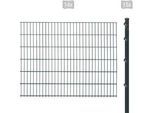 Doppelstabmattenzaun ARVOTEC "ESSENTIAL 123 zum Einbetonieren", grau (anthrazit), H:123cm, Kunststoff, Stahl, Zaunelemente, Zaunhöhe 123 cm, Zaunlänge 2 - 60 m