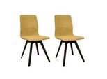 Esszimmerstuhl OTTO HOME "Rania", gelb (gelb, buche wenge), B:45cm H:91cm T:55cm, Holzwerkstoff, Massivholz, Stühle, Esszimmerstuhl, Massivholzgestell, mit Keder