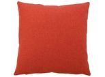 Dekokissen GÖZZE "Milano", rot (rot, unifarben), B:40cm L:40cm, Polyester, Dekokissen_Sitzkissen_Kissenhüllen, mit Reißverschluss, Kissenhüle ohne Füllung, 2 Stück