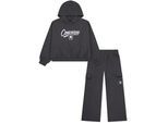 Body & Hose CONVERSE "CNVG HOODIE AND CARGO PANT SET", Kinder, Gr. 152/158 (XL), schwarz matter, Obermaterial: 60% Baumwolle, 40% Polyester, KOB Set-Artikel, für Kinder und Jugendliche, 2-teiliges Set, sportlicher Stil
