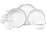 Kombiservice CREATABLE "Nordic Festive, Service 10-tlg.", weiß, 10, Steinzeug, Geschirr-Sets, Kombiservice, Minimalistisches Design, Dezente goldene Akzente