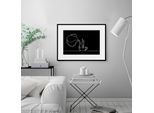 Bild QUEENCE "TEA TIME", schwarz (farbe rahmen: schwarz, farbe bild(er): schwarz), B:50cm H:40cm, Acrylglas, Holz, Papier, Bilder, Bild, HD Premium Poster-Druck inkl. Holzrahmen