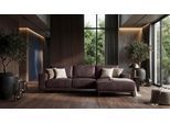 Ecksofa OTTO HOME "Polsterecke Oland, Struktur, Flachgewebe, Luxus-Microfaser, Boucle", braun (dunkelbraun), B:280cm H:85cm T:152cm, Struktur weich (100% Polyester);Luxus-Microfaser (100% Polyester);Webstoff (100% Polyester), Sofas, Ecksofa, L-Form, 280 cm, Wellenunterfederung, Skandi-Design, Metallfüße