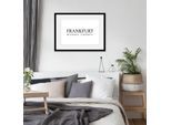 Bild QUEENCE "FRANKFURT", weiß (farbe rahmen: schwarz, farbe bild(er): weiß), B:70cm H:50cm, Acrylglas, Holz, Papier, Bilder, Bild, HD Premium Poster-Druck inkl. Holzrahmen