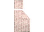 Bettwäsche ADAM "Leinenbettwäsche Wave", rosa (rosa, rot), B/L: 135cm x 200cm, 1 Stk., 1 Stk., Jacquard, B/L: 80cm x 80cm, 2 Stk., Jacquard, Obermaterial: 73% Leinen, 27% Baumwolle, Bettwäsche, Bettwäsche, aus 73% Leinen & 27% Bio-Baumwolle, 2 teilig - Leinenbettwäsche