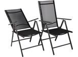 Gartenstuhl VCM "2er Set Alu Gartenstuhl Hochlehner Klappstuhl", schwarz (anthrazit), B:56cm T:65cm, Obermaterial: 95% Metall MT. 5% Textilmaterial TEXMAT., Stühle, Gartenstuhl