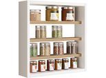 Hängeschrank VCM "Holz Wandregal Gewürzregal Regal Küche Esaldi S", braun (weiß, honig, eiche), B:40cm T:10cm, Obermaterial: 100% Holz Wood., Schränke, Hängeschrank
