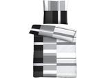 Bettwäsche "0460125", schwarz, B/L: 155cm x 220cm, 1 Stk., 1 Stk., Renforcé, B/L: 80cm x 80cm, 2 Stk., Renforcé, Obermaterial: 50% Baumwolle, 50% Polyester, CASTELL - MARKENBETTWÄSCHE, Bettwäsche, Bettwäsche, Polycotton, hautsympathisch, atmungsaktiv, mit Reißverschlüssen