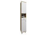 Hochschrank VCM "Badmöbel Hochschrank Badschrank Schublade Nilosi", weiß (honig, eiche, weiß), B:30cm T:10cm, Obermaterial: 100% Holz Wood., Schränke, Hochschrank