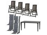 Gartentischgruppe Aruba/Futura 9-tlg. Grau