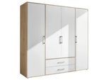 Kleiderschrank Lembo Weiß/Eiche Artisan