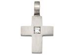 Kreuzanhänger JOBO "Anhänger Kreuz 16,7 mm", silber (platin 950), Schmuckanhänger, Damen, SI = kleine Einschlüsse, Diamanten Platin 950, Diamanten, Platin 950, 950 Platin mit 1 Diamant
