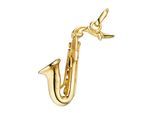 Kettenanhänger JOBO "Anhänger Saxophon 26 mm", gold (goldfarben), Schmuckanhänger, Damen, Silber 925 (Sterlingsilber), Kettenanhänger, 925 Silber vergoldet