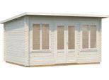 Gartenhaus PALMAKO "Lisa", beige (naturbelassen), Fußboden im Gartenhaus, ohne Dacheindeckung, Massivholz, Gartenhäuser, Gartenhaus, 11,5 m², mit Fußboden im Gartenhaus