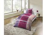 Bettwäsche KINZLER "Mikrofaser Fleece", lila (beere), B/L: 135cm x 200cm, 1 Stk., 1 Stk., Polyester, B/L: 80cm x 80cm, 2 Stk., Polyester, Obermaterial: 100% Polyester, Bettwäsche, Bettwäsche, besonders weich, verschiedene Designs