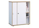 Aktenschrank VCM "Büroschrank Aktenschrank Schiebetüren Salia 2fach", weiß, B:60cm T:37cm, Obermaterial: 100% Holz Wood., Schränke, Aktenschrank