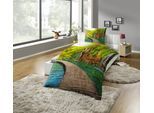 Bettwäsche KINZLER "Bio Baumwoll Renforce Bettwäsche "Steg", bunt, B/L: 135cm x 200cm, 1 Stk., 1 Stk., Renforcé, B/L: 80cm x 80cm, 2 Stk., Renforcé, Obermaterial: 100% Baumwolle, Bettwäsche, Bettwäsche, GOTS zertifiziert