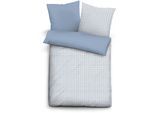 Wendebettwäsche CINQUE "0041702", blau (eisblau), B/L: 135cm x 200cm, 1 Stk., 1 Stk., Renforcé, B/L: 80cm x 80cm, 2 Stk., Renforcé, Obermaterial: 100% Baumwolle, Bettwäsche, Wendebettwäsche, hautfreundlich, pflegeleicht, Reißverschluss, ganzjährig einsetzbar