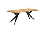 Landscape Esstisch, Akazie, Holz, Metall, Akazie, 2-Schicht, rechteckig, Sternfuß, 100x76x200 cm, Esszimmer, Tische, Esstische, Baumkantentische