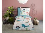 Kinderbettwäsche GOOD MORNING "Seaworlds", blau, B/L: 135cm x 200cm, 1 Stk., 1 Stk., Renforcé, B/L: 80cm x 80cm, 2 Stk., Renforcé, Obermaterial: 100% Baumwolle, Bettwäsche, 100% Baumwolle, 135x200, Reißverschluss, Wendeoptik, Kind Junge, Pirat