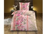 Bettwäsche KINZLER "Carmen", rosa (rose), B/L: 135cm x 200cm, 1 Stk., 1 Stk., Renforcé, B/L: 80cm x 80cm, 2 Stk., Renforcé, Obermaterial: 100% Baumwolle, Bettwäsche, Bettwäsche, aus Baumwoll-Renforcé