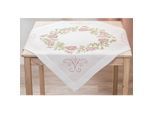 Stickmitteldecke "Rosen & Ornament"