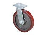 BS Rollen Schwerlast-Lenkrolle D.400mm Trgf.2500kg Guß-Polyurethan Platte L200xB160mm (RR100.C10.400)