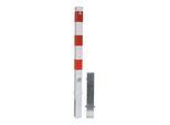 Schake Absperrpfosten Typ 470FB/1, 70x70mm, herausnehmbar + Dreikantverschluß, weiß / rot + 1 Öse)