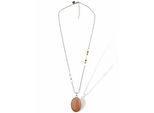 Lange Kette "Amelie", Damen, Gr. onesize, Metall, braun, COLLEZIONE ALESSANDRO, Basic, Halsketten, mit ovalem Anhänger