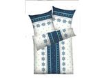 Bettwäsche DYCKHOFF "Schneeflocke", grau (grau, blau), B/L: 135cm x 200cm, 1 Stk., 1 Stk., Frottee, B/L: 80cm x 80cm, 2 Stk., Frottee, Obermaterial: 75% Baumwolle, 25% Polyester, Bettwäsche, Bettwäsche, aus Weichfrottier