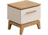 Nachtkommode PAIDI "STIENE in Beige oder Grau, Schublade mit Soft-Close", cashmere, beige, eiche massiv, B:48cm H:47cm T:40cm, Holzwerkstoff, Massivholz, Sideboards, Nachtkommode, moderner und langlebiger Nachttisch mit Massivholz, geprüfte Qualität